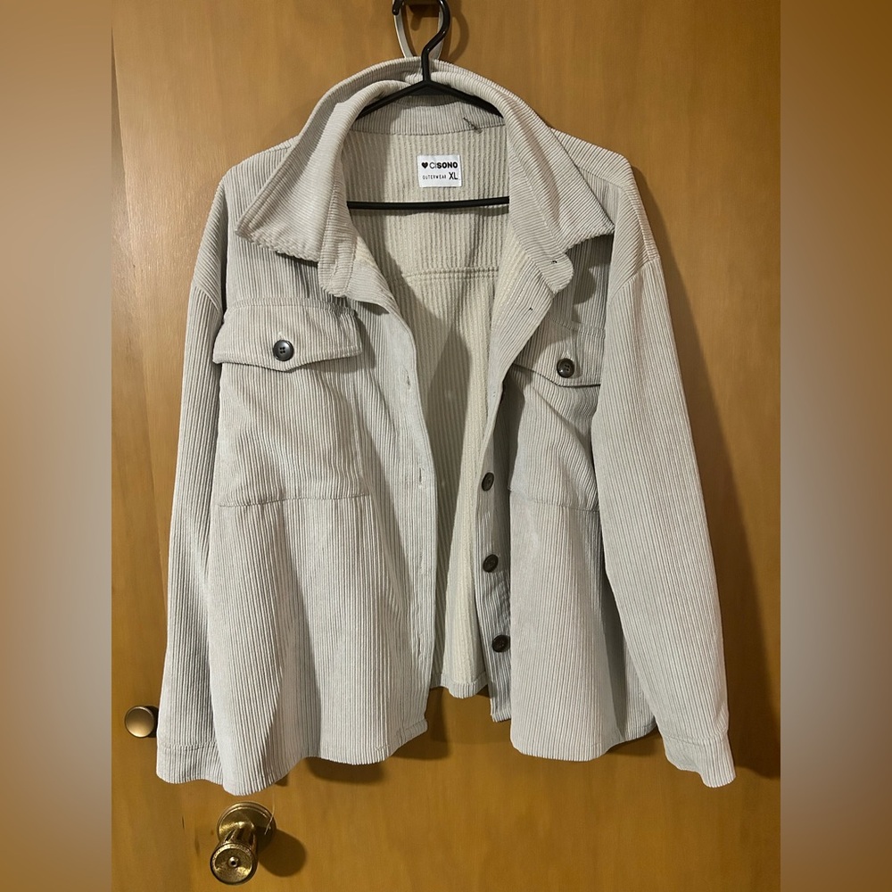 Ci Sono Women's Beige Corduroy Utility Jacket